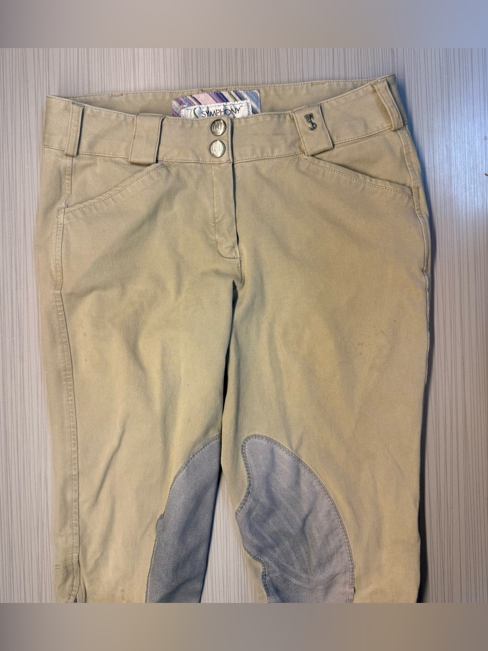 Tredstep Symphony Tan Equestrian Riding Breeches with Knee Patches